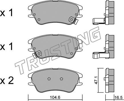 Trusting 518.0 - Тормозные колодки, дисковые, комплект autospares.lv