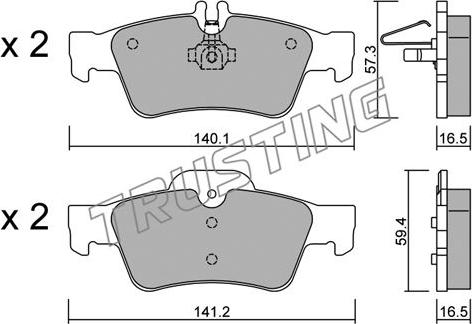 Trusting 584.0 - Тормозные колодки, дисковые, комплект autospares.lv