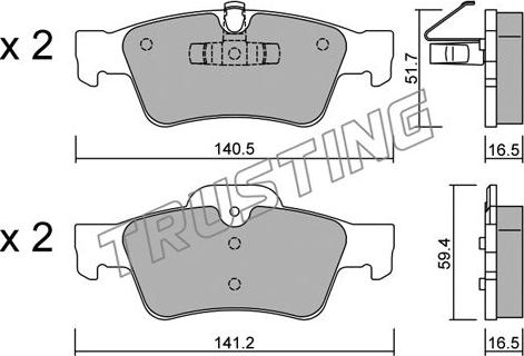 Trusting 584.1 - Тормозные колодки, дисковые, комплект autospares.lv