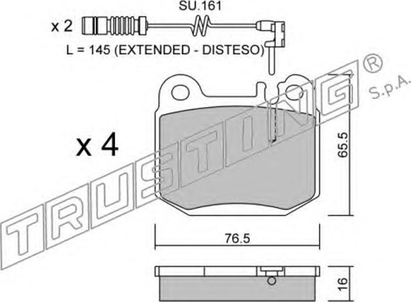 Trusting 580.0W - Тормозные колодки, дисковые, комплект autospares.lv