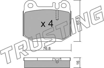 Trusting 580.0 - Тормозные колодки, дисковые, комплект autospares.lv