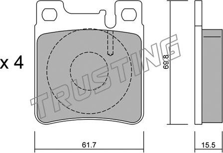 Trusting 583.0 - Тормозные колодки, дисковые, комплект autospares.lv