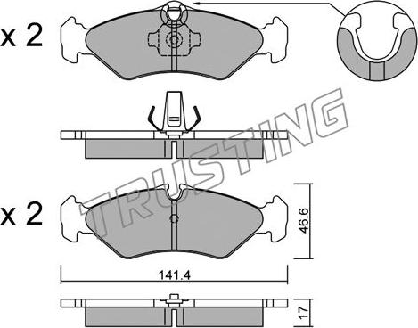 Trusting 587.1 - Тормозные колодки, дисковые, комплект autospares.lv