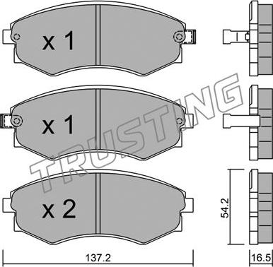 Trusting 534.0 - Тормозные колодки, дисковые, комплект autospares.lv