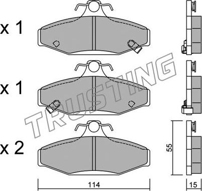 Trusting 536.0 - Тормозные колодки, дисковые, комплект autospares.lv