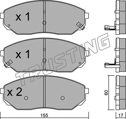 Trusting 531.0 - Тормозные колодки, дисковые, комплект autospares.lv