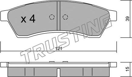 Trusting 526.0 - Тормозные колодки, дисковые, комплект autospares.lv