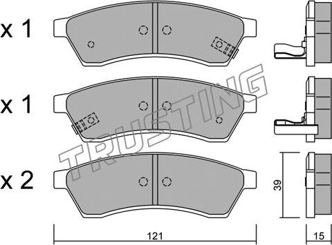 Trusting 526.1 - Тормозные колодки, дисковые, комплект autospares.lv