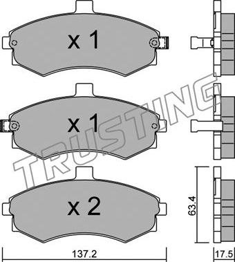 Trusting 520.0 - Тормозные колодки, дисковые, комплект autospares.lv