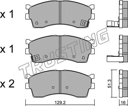 Trusting 528.0 - Тормозные колодки, дисковые, комплект autospares.lv