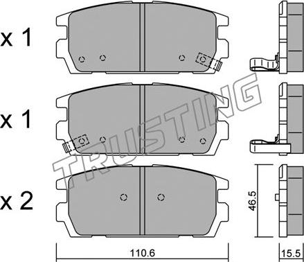 Trusting 523.0 - Тормозные колодки, дисковые, комплект autospares.lv