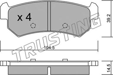 Trusting 527.0 - Тормозные колодки, дисковые, комплект autospares.lv