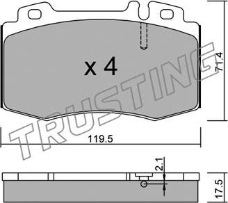 Trusting 579.0 - Тормозные колодки, дисковые, комплект autospares.lv