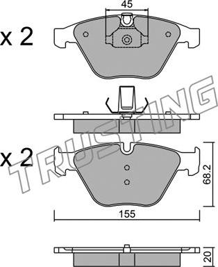 Trusting 574.8 - Тормозные колодки, дисковые, комплект autospares.lv