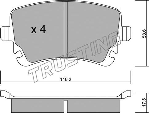 Trusting 570.2 - Тормозные колодки, дисковые, комплект autospares.lv