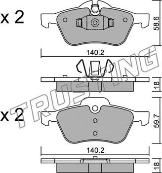 Trusting 571.0 - Тормозные колодки, дисковые, комплект autospares.lv