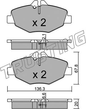 Trusting 578.0 - Тормозные колодки, дисковые, комплект autospares.lv