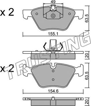 Trusting 573.0 - Тормозные колодки, дисковые, комплект autospares.lv