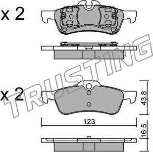 Trusting 572.0 - Тормозные колодки, дисковые, комплект autospares.lv