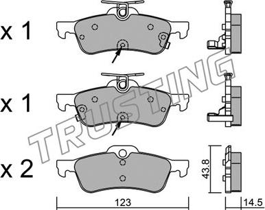 Trusting 572.2 - Тормозные колодки, дисковые, комплект autospares.lv