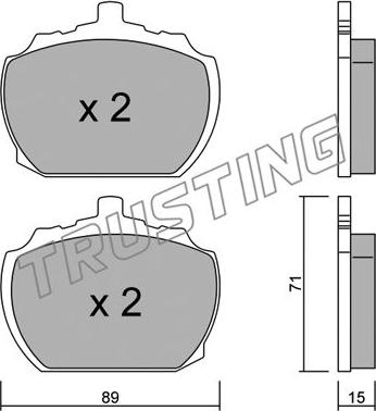 Trusting 694.0 - Тормозные колодки, дисковые, комплект autospares.lv