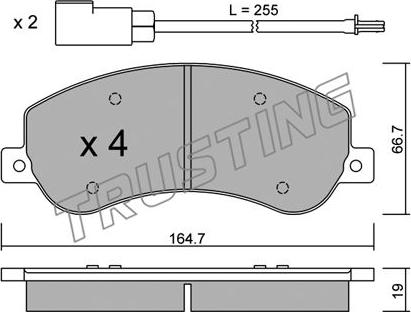 Trusting 696.0 - Тормозные колодки, дисковые, комплект autospares.lv