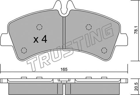 Trusting 690.0 - Тормозные колодки, дисковые, комплект autospares.lv