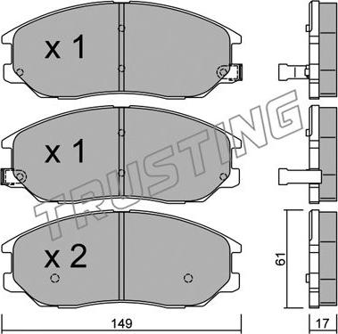 Trusting 649.0 - Комплект тормозных колодок, барабанные autospares.lv