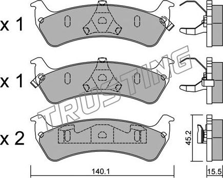 Trusting 644.0 - Комплект тормозных колодок, барабанные autospares.lv