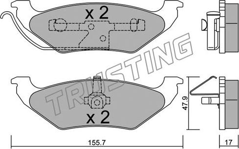 Trusting 640.0 - Комплект тормозных колодок, барабанные autospares.lv