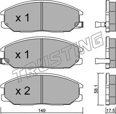 Trusting 648.0 - Тормозные колодки, дисковые, комплект autospares.lv