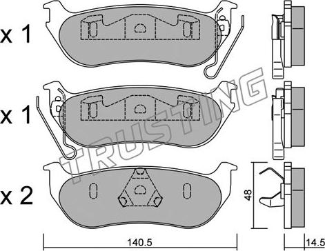 Trusting 643.0 - Комплект тормозных колодок, барабанные autospares.lv