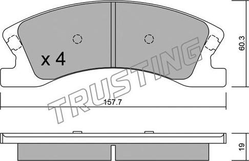 Trusting 642.0 - Тормозные колодки, дисковые, комплект autospares.lv