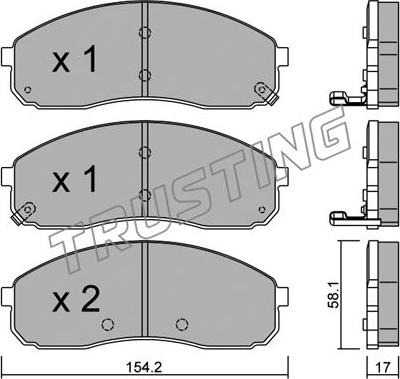 Trusting 647.0 - Комплект тормозных колодок, барабанные autospares.lv