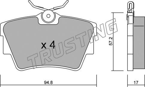 Trusting 651.0 - Комплект тормозных колодок, барабанные autospares.lv