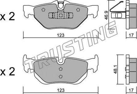 Trusting 658.0 - Тормозные колодки, дисковые, комплект autospares.lv