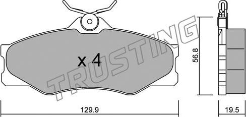 Trusting 652.0 - Комплект тормозных колодок, барабанные autospares.lv