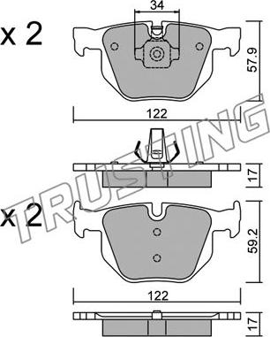 Trusting 660.4 - Тормозные колодки, дисковые, комплект autospares.lv