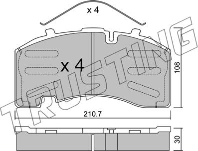 Trusting 668.0 - Тормозные колодки, дисковые, комплект autospares.lv