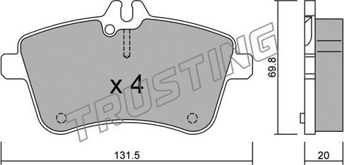 Trusting 663.0 - Тормозные колодки, дисковые, комплект autospares.lv