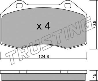 Trusting 667.0 - Тормозные колодки, дисковые, комплект autospares.lv