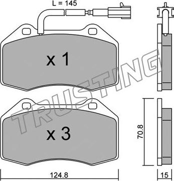 Trusting 667.1 - Тормозные колодки, дисковые, комплект autospares.lv