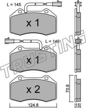 Trusting 667.2 - Тормозные колодки, дисковые, комплект autospares.lv