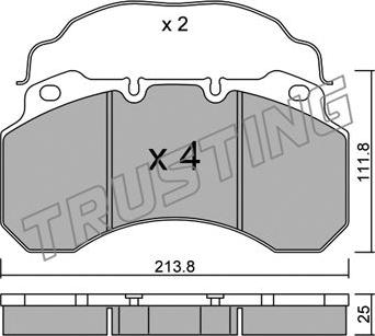 Trusting 604.0 - Тормозные колодки, дисковые, комплект autospares.lv