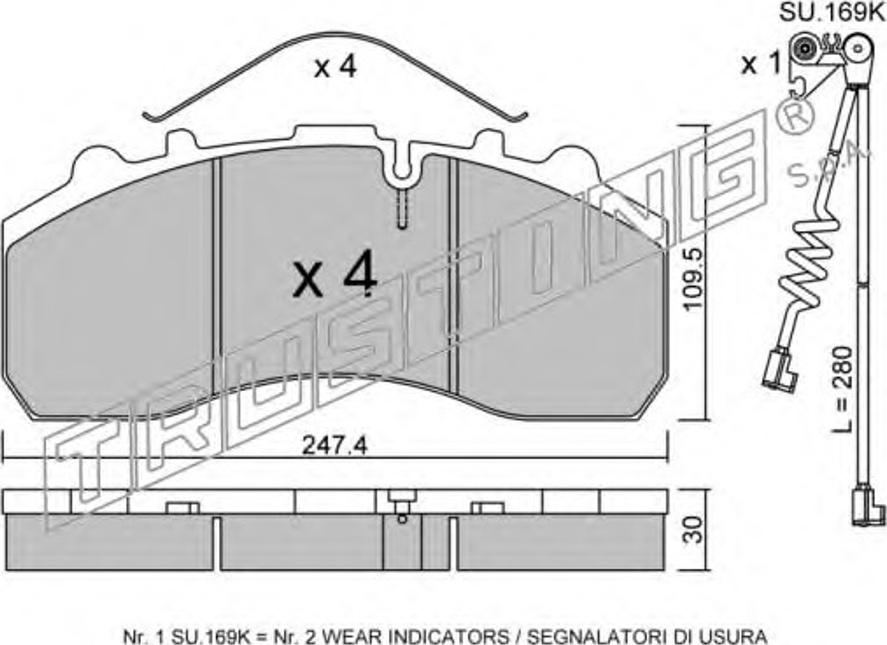 Trusting 601.0W - Тормозные колодки, дисковые, комплект autospares.lv