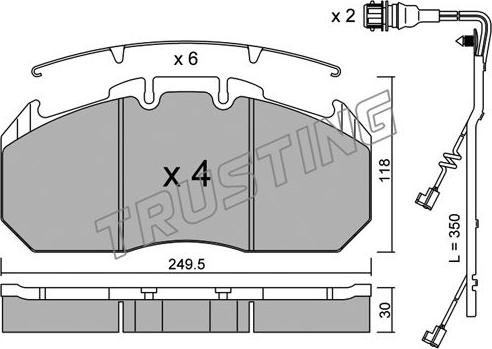 Trusting 603.0W - Тормозные колодки, дисковые, комплект autospares.lv