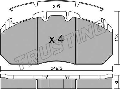 Trusting 603.0 - Комплект тормозных колодок, барабанные autospares.lv