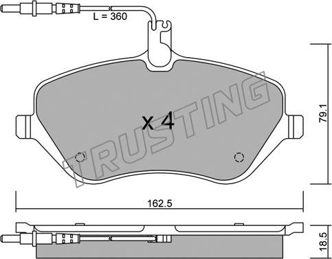 Trusting 617.0 - Комплект тормозных колодок, барабанные autospares.lv