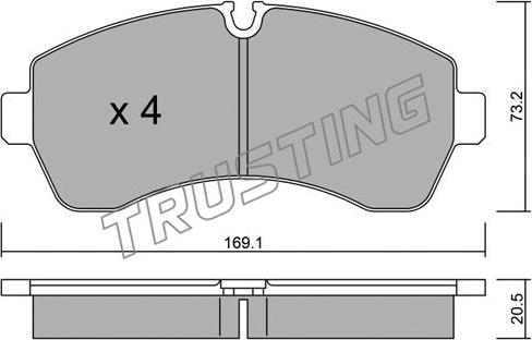 Trusting 689.0 - Тормозные колодки, дисковые, комплект autospares.lv