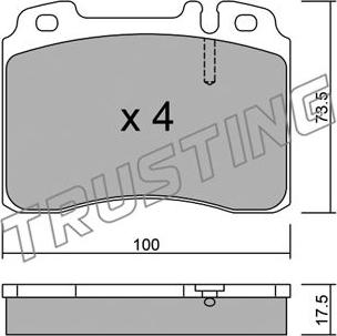 Trusting 683.0 - Тормозные колодки, дисковые, комплект autospares.lv